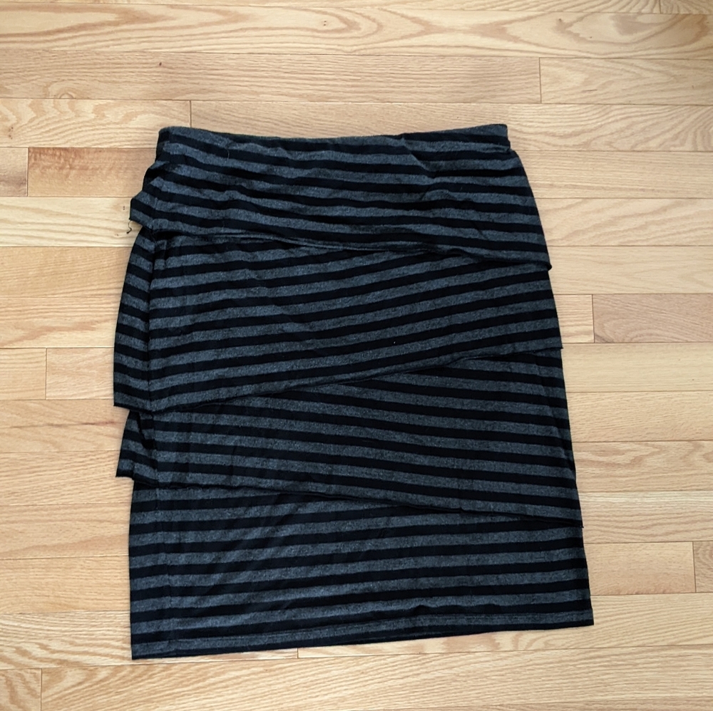 Striped Bandage Pencil Skirt Large